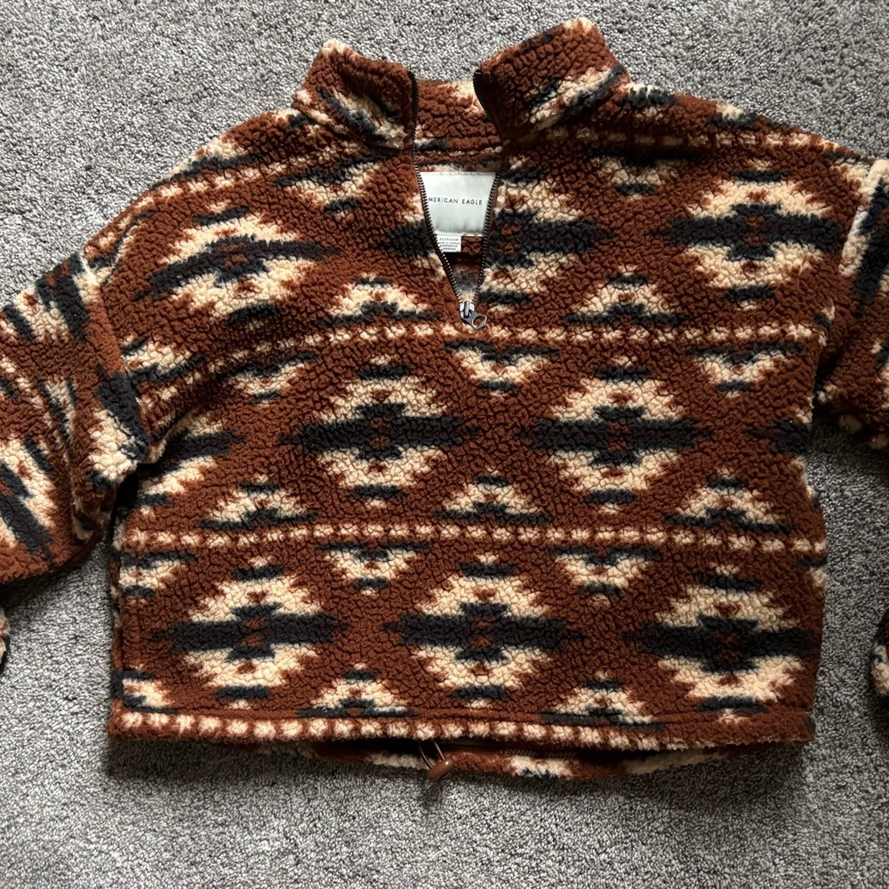 American Eagle Patterned Women's Half Zip Pullover - image 1
